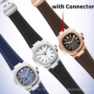 25x13mm Rubber Silicone Strap for Patek Nautilus 5711 5712 5726 5980, Men Curved End Sports Band Rep