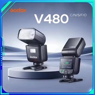 GODOX V480 TTL ไฟฉายสปีดไลท์แบบไร้สายบนอุปกรณ์เสริมไฟถ่ายรูปสำหรับ Canon Sony Nikon Fujifilm Olympus