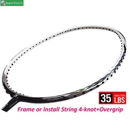 (ORIGINAL) Apacs Commander 20【FRAME+FOC COVER OR INSTALL STRING 4-knot+Overgrip】Badminton Racket - White Black Glo(1pcs)