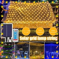 LED Hari Raya Lights Solar Mesh Net Light Outdoor Waterproof Solar Fairy Lights Decoration For Garden Wedding Hari Raya