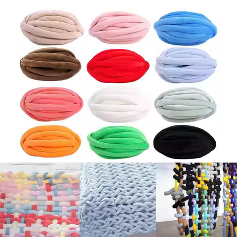 Chunky Yarn Jumbo Tubular Yarn Filling Washable Soft Bulky Yarn Arm Knitting Yarn for Hats Throw Cat