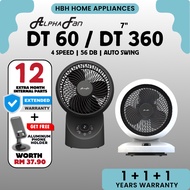 【ALPHA DT 60/7-AC | DT 360 G2/7-AC】MOTTO DESK FAN | AC Motor | Timer Off ( 0.5hr to 8hr ) |  Head 36