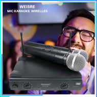 COD WEISRE Microphone Karaoke Dual Channel Handheld Wireless UHF / mik karoke suara jernih wireles t