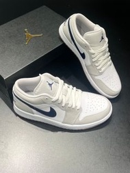 Nike Air Jordan 1 Low 白灰藍 低幫休閒籃球鞋 男女同款