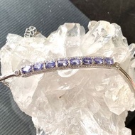 小極品-珠寶鑽切店面寶石級坦桑石5.2mm排鑽手排環（s925純銀延長鍊）手鍊•點點水晶•
