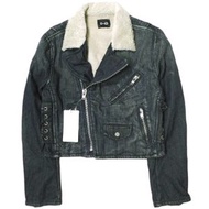 D淨化草本-ID D-ID 機車夾克，帶 Boa 內襯，牛仔雙層機車夾克，S 碼，原靛藍，原價：¥32,780， ROSE BUD BUD 外套 [二手] [D淨化草本-ID]