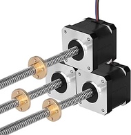 3 Pack Nema 17 Stepper Motor TR8x8 400mm with T8 Lead Screw 1.8‌°‌ 2 Phase High Torque 0.44Nm (62.31