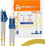 BEYONDTECH LC to LC Fiber Patch Cable Single Mode Duplex - 3m (9.84ft) - 9/125um OS1 LSZH (2 Pack) P
