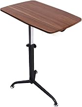 Adjustable Height Table Portable Overbed Chair Table Sofa Side Notebook Laptop Desk PC Stand Height Adjustable Home Bedside Laptop Overbed Table (Color Wood) lofty ambition