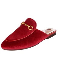 Mules for Women Almond Toe Leather Flats Slip-on Comfort Backless Loafers Buckle Mule Shoes