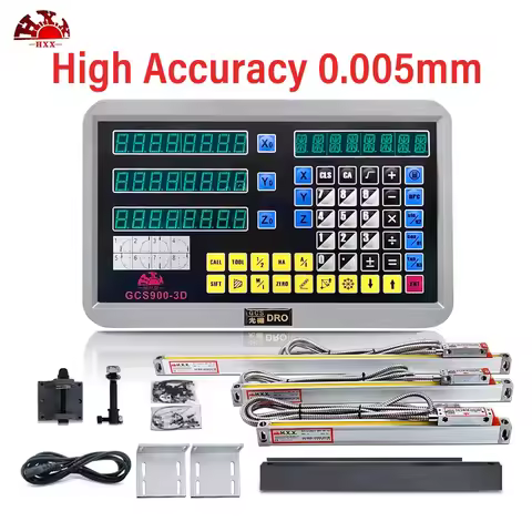High Accuracy 3 Axis Dro Set Lathe Milling Digital Readout & 3pcs 5um/1um Linear Scale Linear Encode