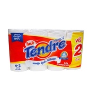 กระดาษทิชชู่​tender​ 6+2 ม้วน​ นุ่มม้วนหนา​ คุณภาพอย่างดี​ เช็ดหน้าได้