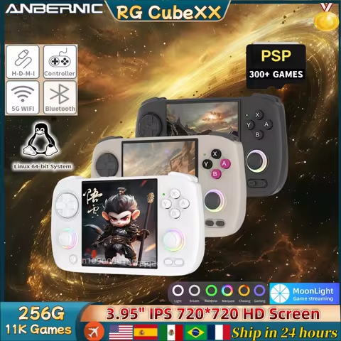 ANBERNIC RG CubeXX Handheld Game Console 3.95" IPS HD Screen Linux WIFI Bluetooth 256G PSP RG Cube X