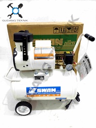 Kompresor Angin 22L OILESS Listrik DR175 1.5HP SWAN / Air Compressor Silent Udara Tanpa Oli 22 Liter