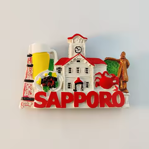 Japan, Hokkaido, Sapporo, 3D Stereoscopic，Tourism souvenirs，Resin painting，Decoration home，Refrigera