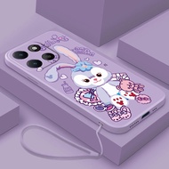 Honor X7d 5G X6C X5C Liquid Silicon Case Cute StellaLou Casing Candy Color Cover