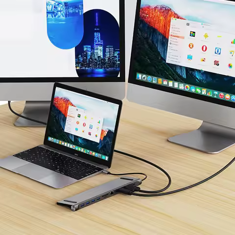 11 in 1 USB C Docking Station 100W PD SD/TF Audio USB C Dock 1* USB 3.0 3*USB2.0 for MacBook Pro/Air