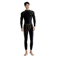 ☍■ สะพาย AMORESY ชุดซิปแขนยาวสีบริสุทธิ์ก่อนกางเกงสี่ส่วนจั้มสูทอเนกประสงค์ผ้ามันเงากีฬา