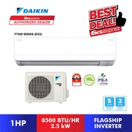 Daikin FTKM Series (R32) Inverter Aircond FTKM25T (1HP), FTKM35T (1.5HP), FTKM50T (2HP), FTKM60T (2.5HP), FTKM71 (3HP)