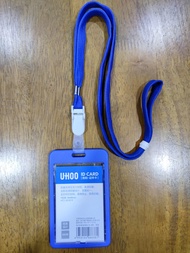 Uhoo6616/Uhoo6638 กรอบใส่บัตรพนักงาน เปิดด้านหน้าหลัง พร้อมสายคล้องบัตรคลิปพลาสติก