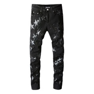 2026 NEW 691 High Street Fashion Brand Amiri Black Five-pointed Star Jeans Male Youth Personalized S