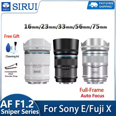 SIRUI 56mm F1.2 16mm 23mm 33mm 75mm APS-C Auto Focus Sniper Series Prime Lens for Sony E ZV-E10 A640