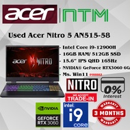 #AN002 *Used Gaming Acer Nitro 5 AN515-58  Intel Core i9-12900H 16GB RAM 512GB SSD Nvidia RTX3060 RT