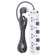 รางปลั๊กไฟ มอก. 4ช่อง 4สวิตช์ 3ม โตชิโน P4375-3M WGS