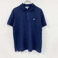 LACOSTE短袖 polo 衫，單 logo，海軍藍，L 碼，古著。