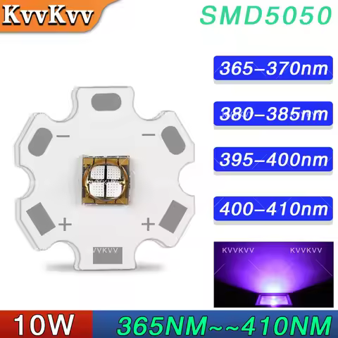 1PCS 10W UV LED 5050 XMLLT6 XMLL2 LG 365 370 380 385 Chip Purple 395 395 400 410nm For Flashlight Pa