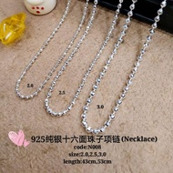 990足银十六面珠子项链(990 silver necklace)