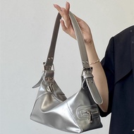 Women's fashion shoulder bag, easy to coordinate silver school bag, code t711