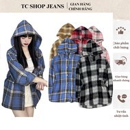 Jacket Evening Shirt with Hat Long Sleeve Checkered Loose Format for Men and Women UNISEX TC SHOP JE