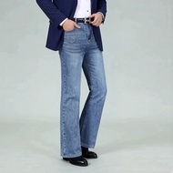 Men's Flared Jeans – Bootcut Denim with Elastic Waist, Ideal for 70s Retro & Modern Street Fashion