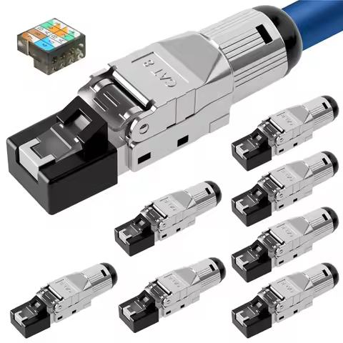 RJ45 Network Connector CAT 8 Ethernet LAN Connector,10 Gbit/S, AWG 22-26 For Rigid LAN Cable Install