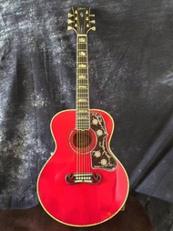 กีตาร์มืออาชีพฝัง J-200เปลือกหอยเป๋าฮื้อ42นิ้วสีฟ้ากีตาร์โปร่ง J200ทั้งหมด Gibson