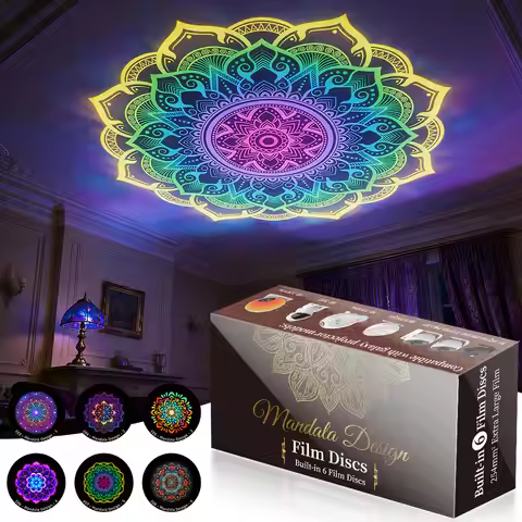 4K Galaxy Projector Pro Disc HD Star Projector Night Disc Planetarium Projector - 6 Pcs Mandala Seri