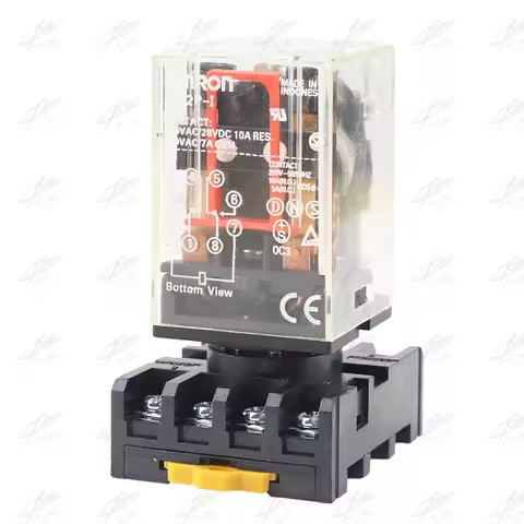 MK2P MK-3P MK2P-I ONE NEW PLUG IN RELAY 8PIN 2P FITS 220V 110V AC 12V 24V DC COIL with socket base 1