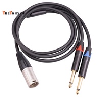🔥Dual 6.35mm 1/4 In to XLR Male Y Splitter Cable,3Pin XLR Male to Dual 6.35mm Plug Audio Microphone 