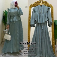 NAMIRA DRESS OUTER 2in 1 LEPAS PASANG FREE BELT/GHINA MAXY PLISKET SUSUN BAWAH PREMIUM SET HIJAB PAS