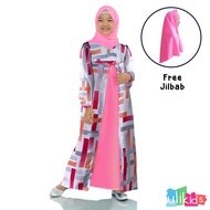 Ulikids Gamis Anak Perempuan Motif Batik Bahan Maxmara Printing Premium (Free Jilbab)