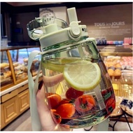 Tumbler001  Korean Style 1300ml Two Ways Straw Drink Water Bottle Portable Large Tumbler