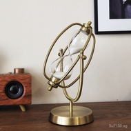 15Minute Light Luxury Office Desktop Metal Decoration Timer Hourglass Rotating Ornament gold Hourgla