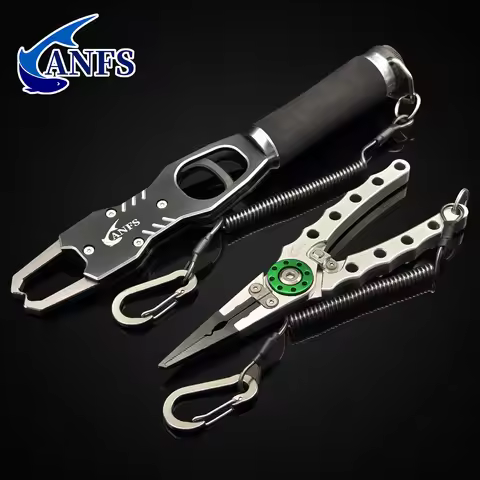 ANFS Fishing Lip Gripper Pliers Tool - Fish Lip Gripper with Scale, 40 Pound Fishing Gripper- Lockab