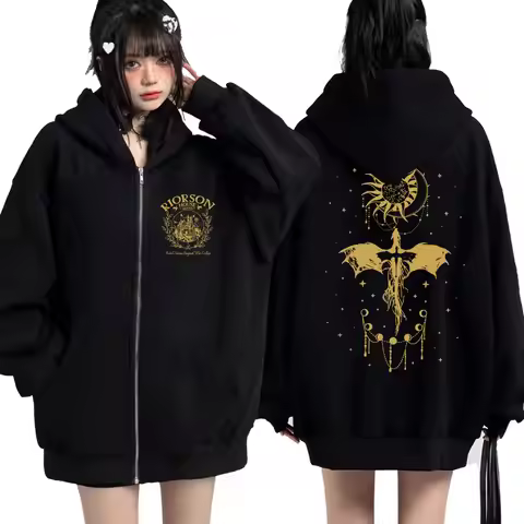 Basgiath War College Fourth Wing Zipper Hoodies Men Women Fashion Retro Dragon Rider Tracksuit Loose