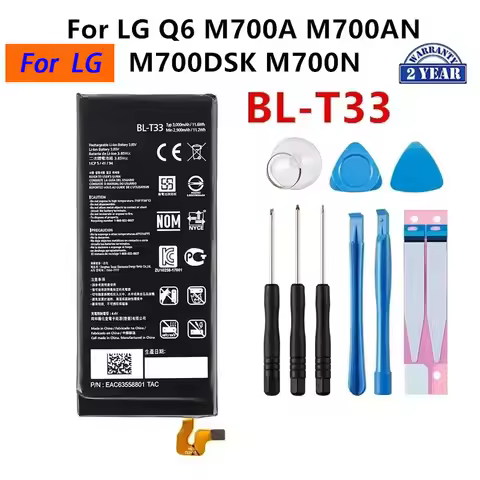 Original BL-T33 3000mAh Replacement Battery For LG Q6 M700A M700AN M700DSK M700N T33 BLT33 Mobile ph