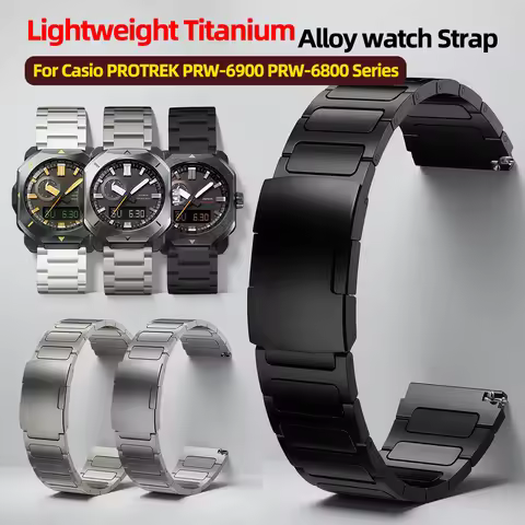 23mm Lightweight Titanium Alloy Strap For Casio PROTREK PRW-6900 PRW-6800 Series Men's Modified Watc