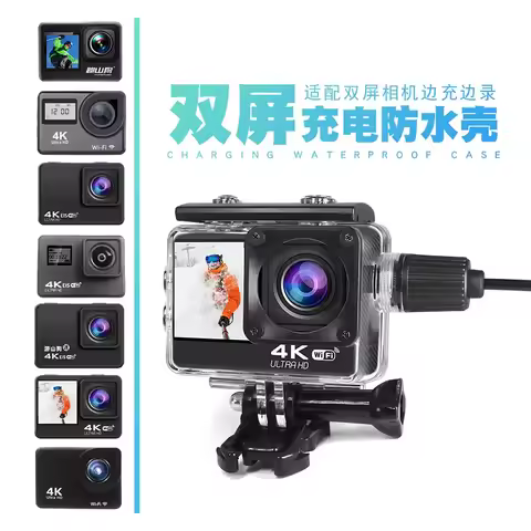 4K Action Camera Waterproof Case Charger/Charging Box USB Cable for AXNEN A10/H10/F88 EIS Anti-shake
