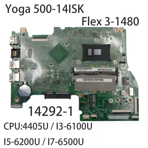 Laptop Motherboard For Lenovo Yoga 500-14ISK Flex 3-1480 14292-1 With CPU 4405U I3-6100U I5-6200U I7