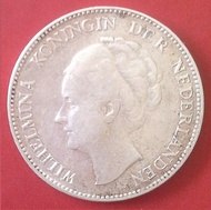 Koin Wihelmina 1 Gulden Tahun 1929,1930,1939